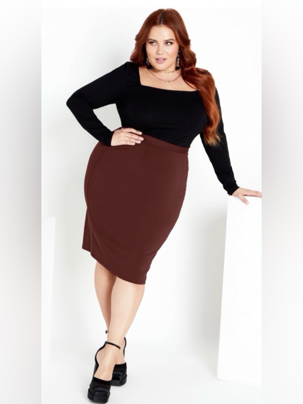 City Chic Women's Skirt Midi Tube SZ XL (18-20) NWT box